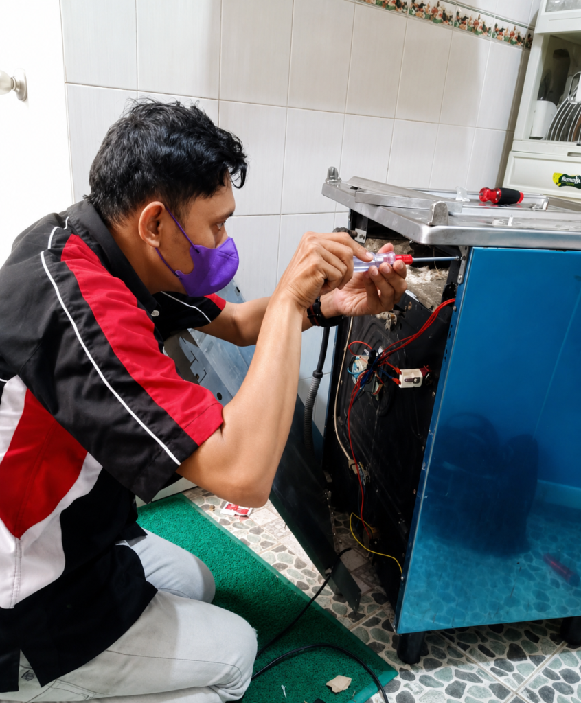 Service Kompor Tecnogas Gianyar sejak 2012. Melayani home service, perbaikan kompor gas tanam, burner, pemantik, kebocoran gas, dan penggantian spare part. Teknisi profesional, bergaransi, respon cepat. Hubungi 0821-2478-3330.